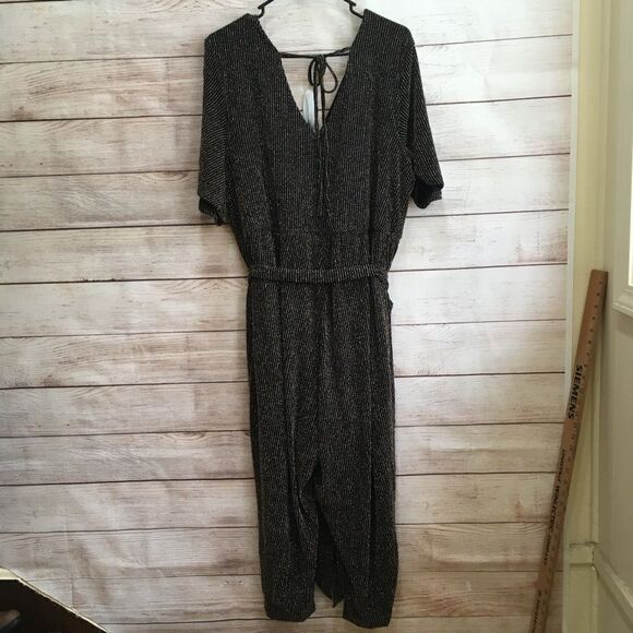 TORRID SHIMMER SURPLICE METALLIC JUMPSUIT - Picture 1 of 9
